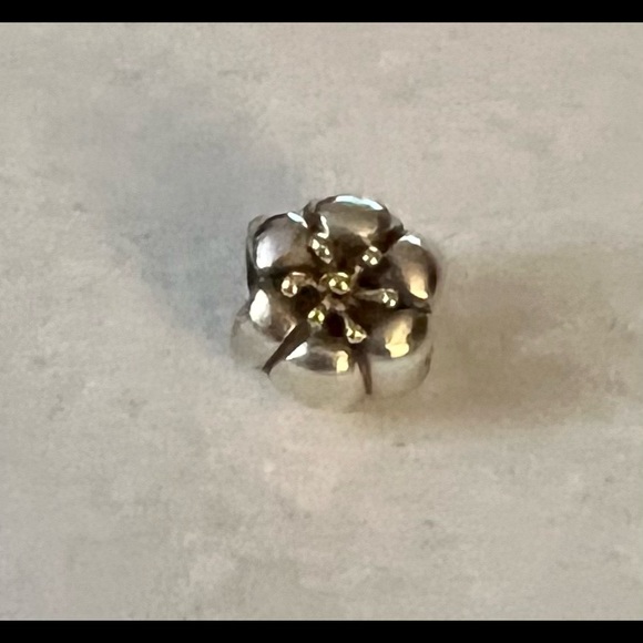 Pandora 14kt gold & silver budding charm - Picture 3 of 3